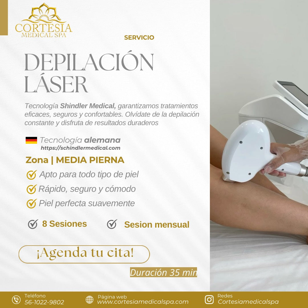 Depilación Láser Media Pierna ( 8 sesiones)