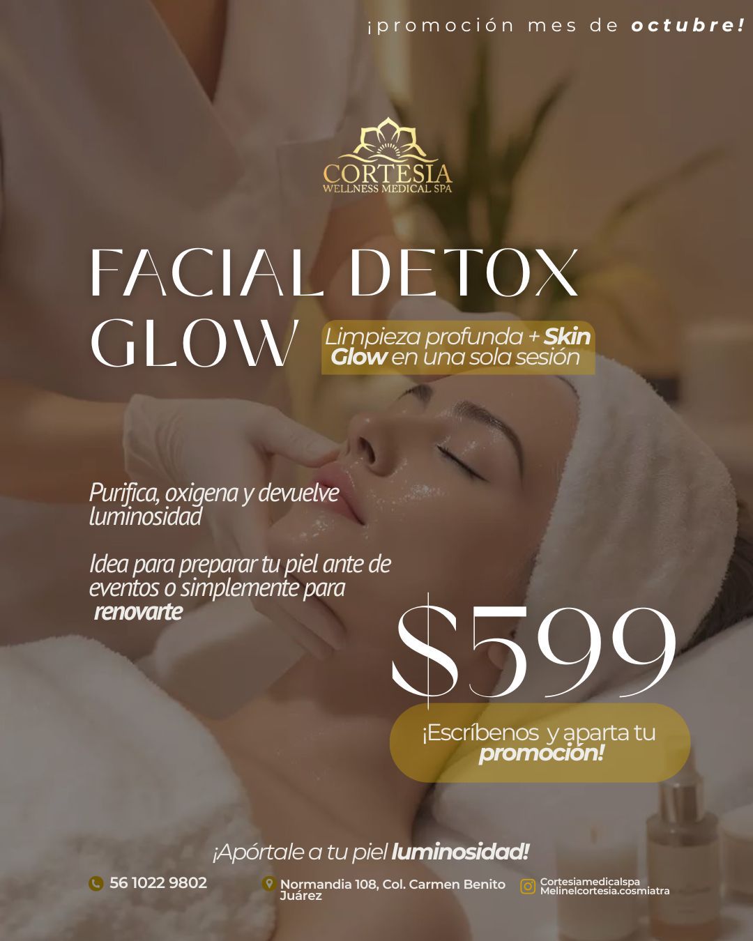 Facial Detox Glow - Limpieza profunda + Skin Glow en una sola sesión